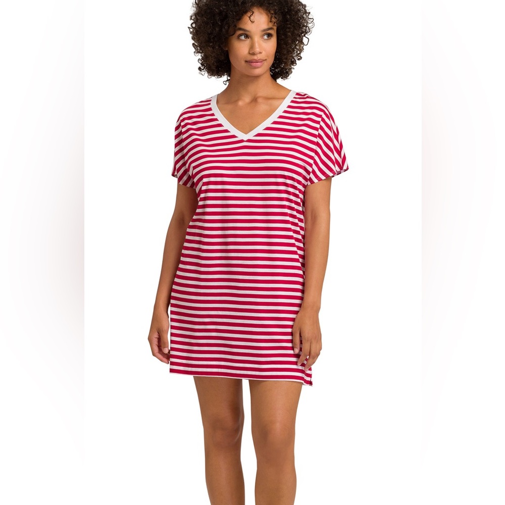 HANRO Laura Bigshirt size M in orange stripes